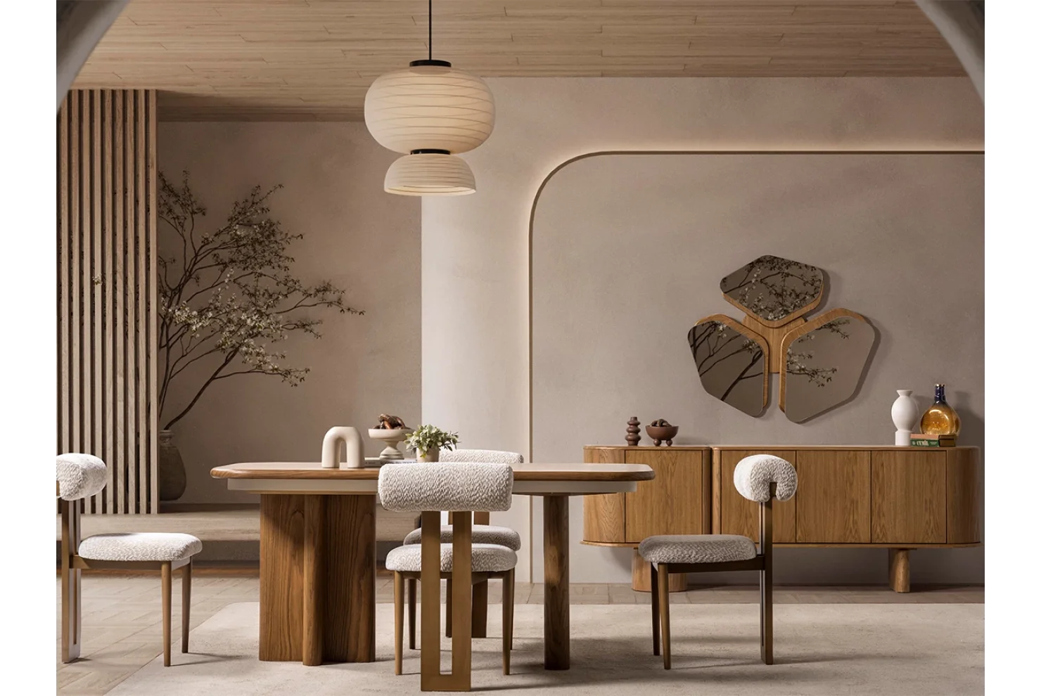 Lova Meşe Konsol ve Ayna