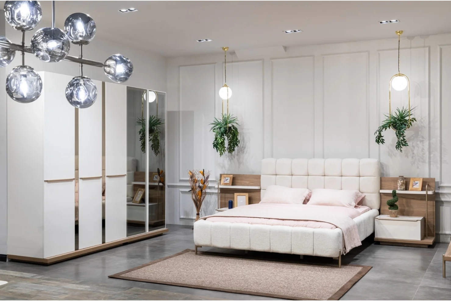 Meise Yatak Odası Takımı | Dolap 3 Kapılı 1 Adet - Dolap 2 Kapılı Camlı 1 Adet - Karyola (Bazasız) 1 Adet - Komodin 2 Adet - Şifonyer Adet