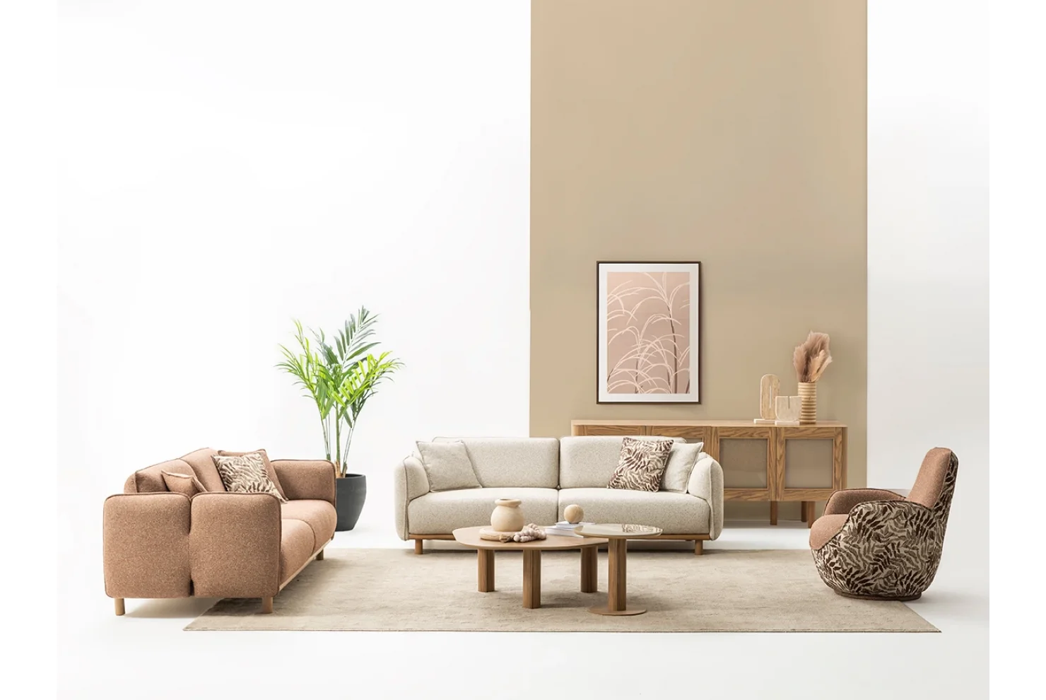 Mocha Koltuk Takımı | 3lü Koltuk 2 Adet - Berjer 1 Adet