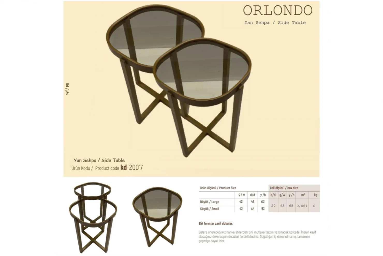 Orlondo 2li Zigon Sehpa