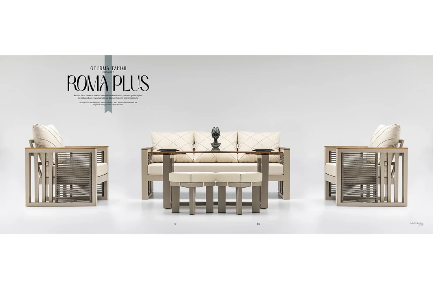 ROMA PLUS OTURMA GRUBU ALÜMİNYUM İP ÖRGÜLÜ 3+1+1+MASA+2PUF