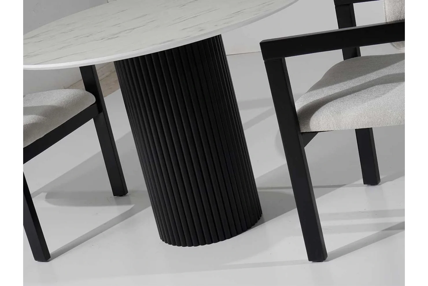 Rosier Yuvarlak Mermer Baskılı Masa