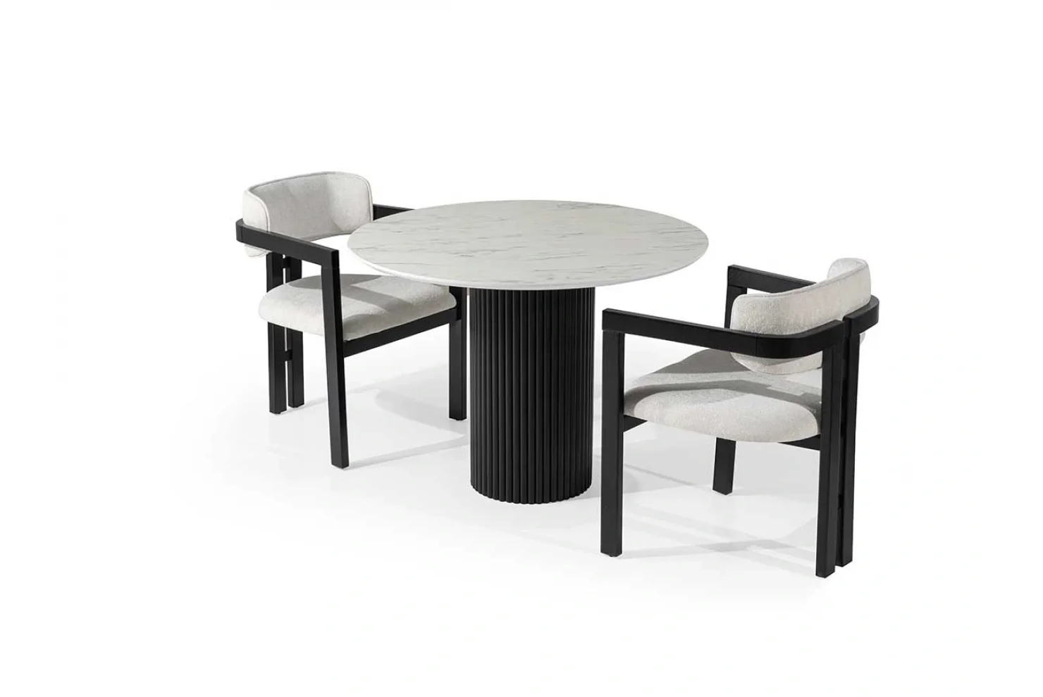 Rosier Yuvarlak Mermer Baskılı Masa