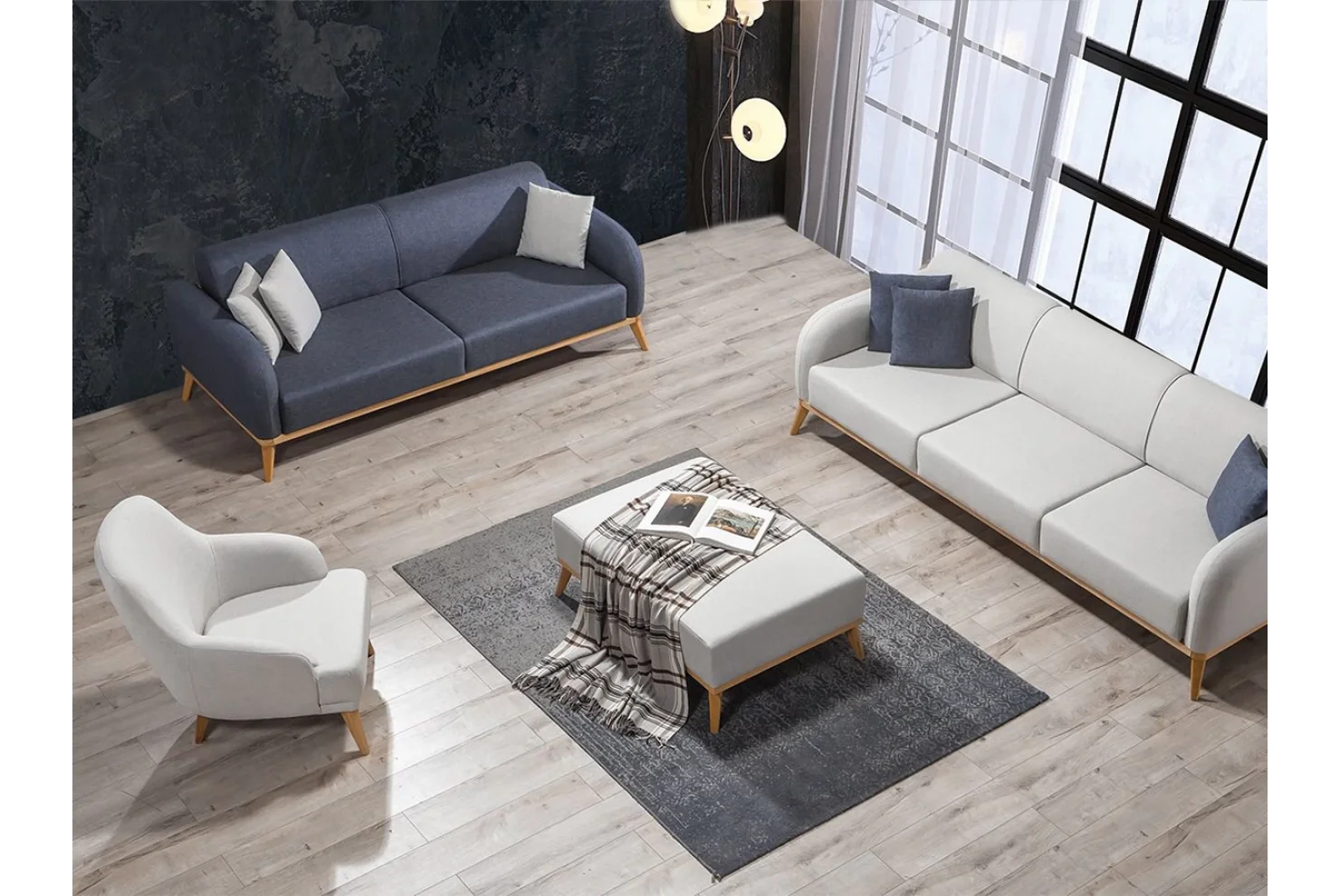 Silver Koltuk Takımı 3lü Koltuk 2 Adet - Berjer 1 Adet