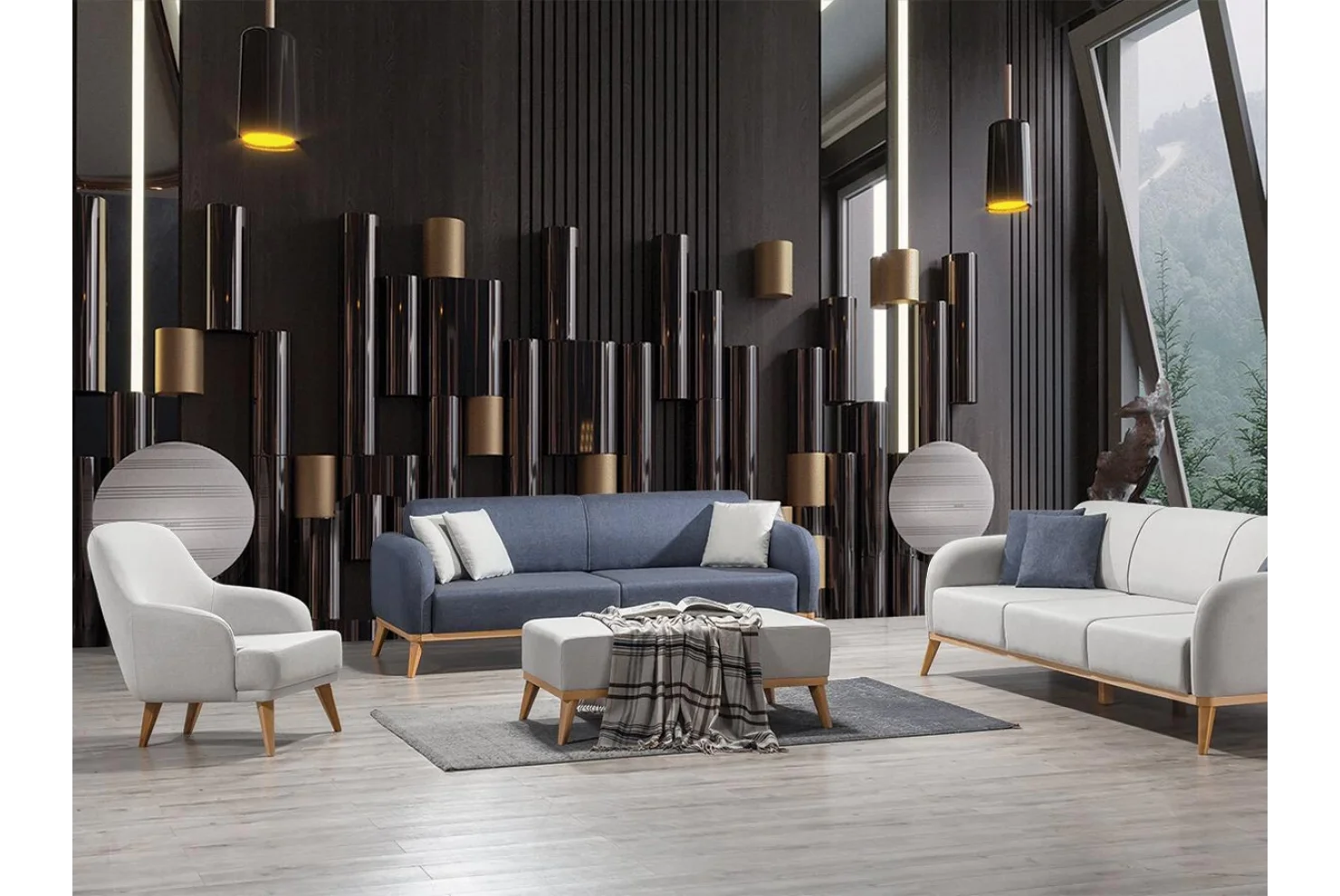 Silver Koltuk Takımı 3lü Koltuk 2 Adet - Berjer 1 Adet