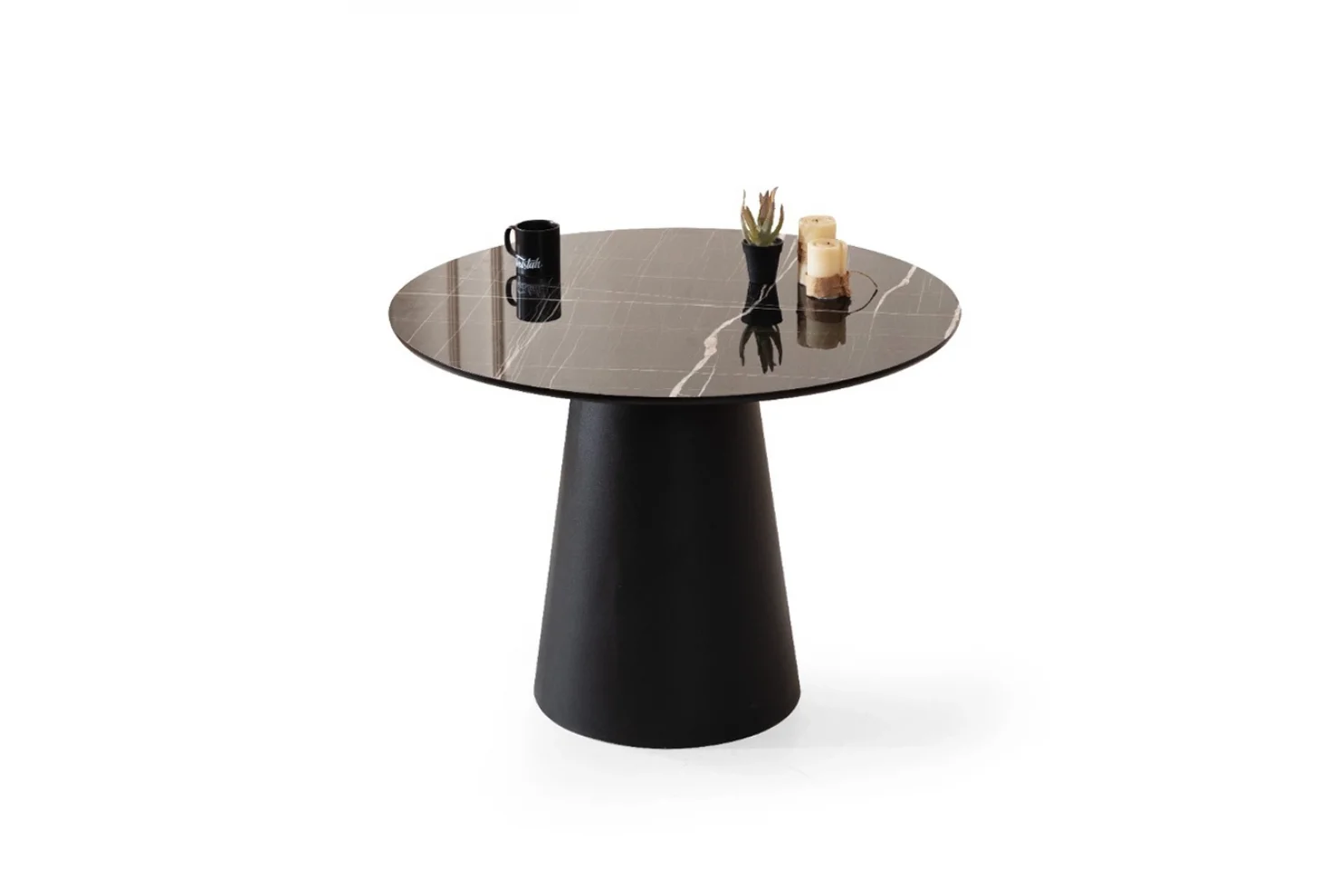 TH-Gusto Siyah Yuvarlak Masa