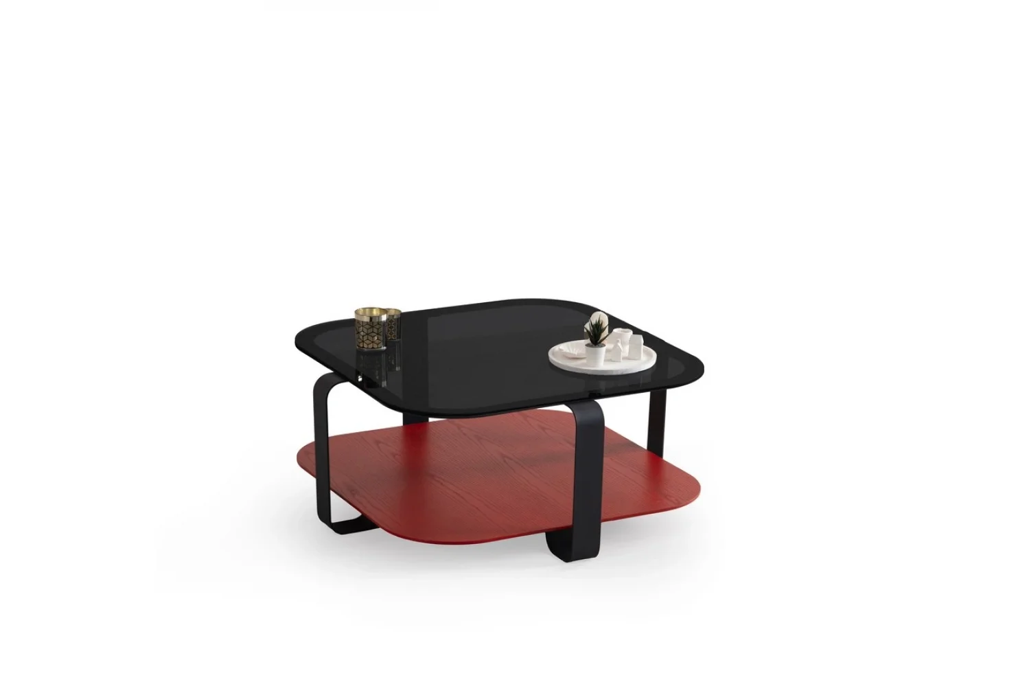 TH-Royal Kare Kırmızı Orta Sehpa