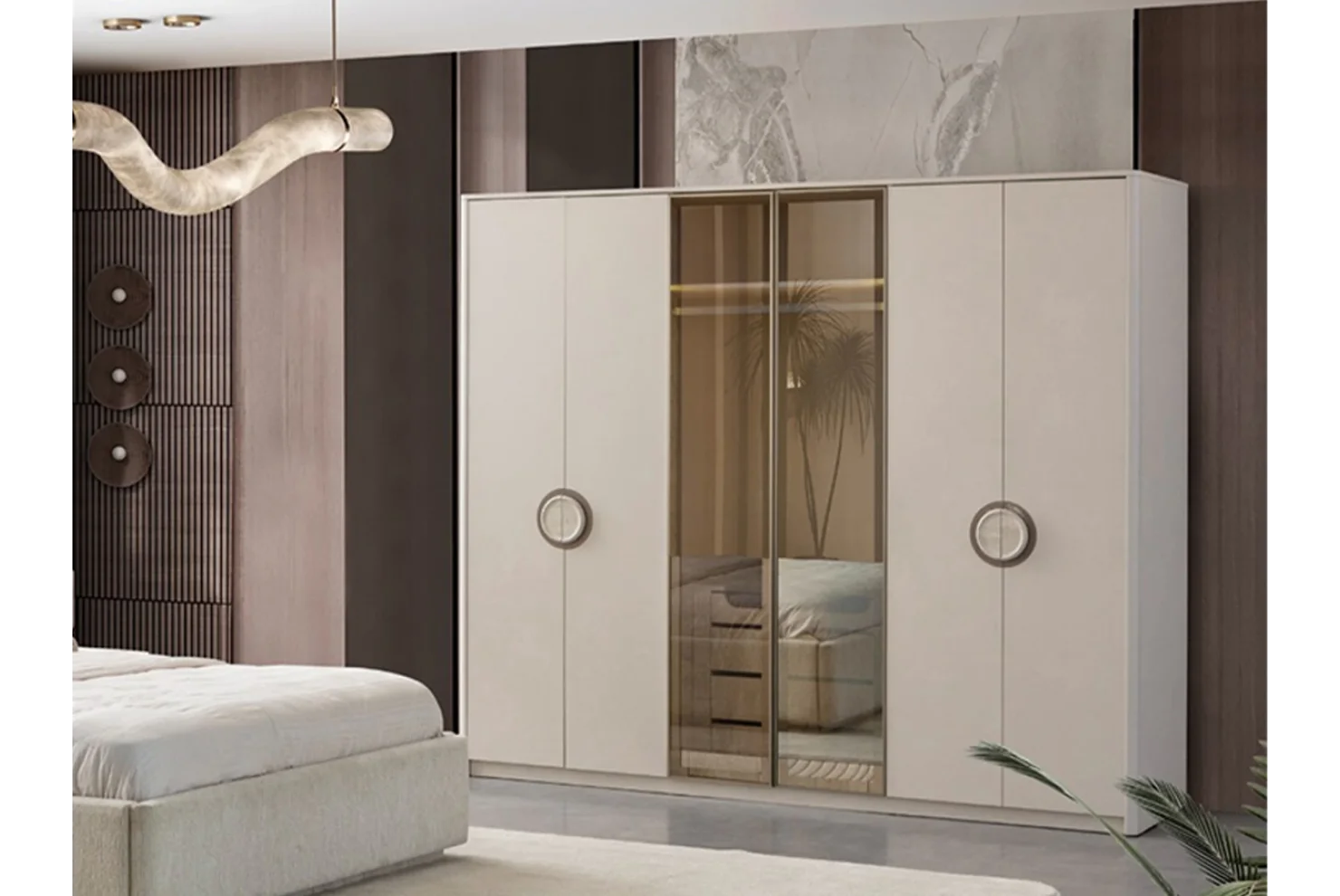 Traverten Dolap 6 Kapılı