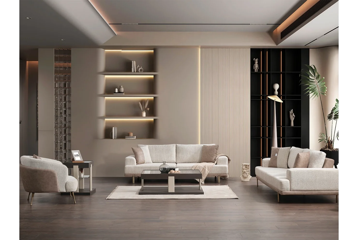 Traverten Koltuk Takımı | 3lü Koltuk 2 Adet - Berjer 1 Adet