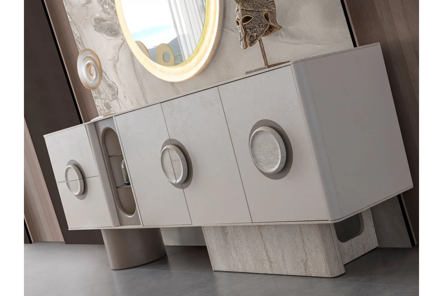 Traverten Konsol+Ayna