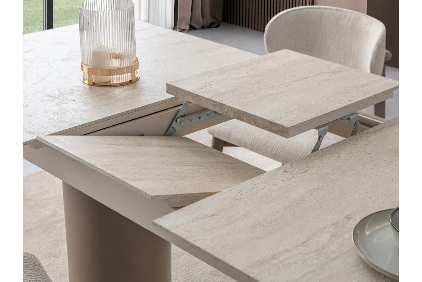 Traverten Yemek Odası Takımı