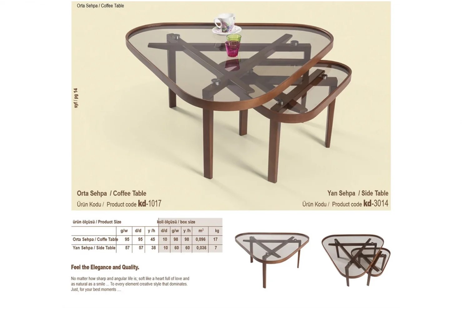 Vega Orta ve Yan Sehpa 2li Set