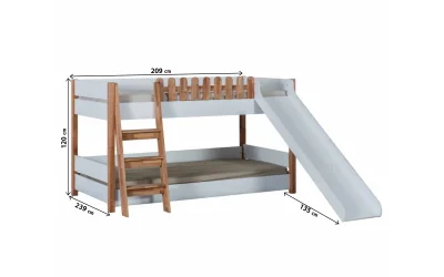 My House Ahşap Kaydıraklı Ranza 90*200