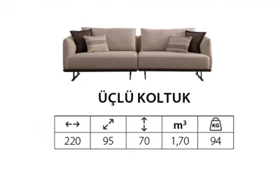 Luxeva Üçlü Koltuk