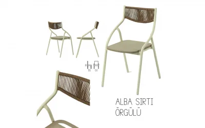 Alba Sırtı Örgülü Sandalye