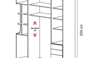 Ares 4 Kapılı Dolap (Seçenek 446-L)