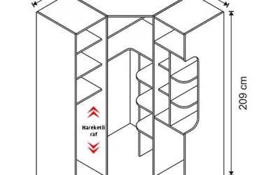 Ares Köşe Dolap (Seçenek 813-L)