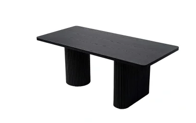 Asil Meşe Kaplamalı Siyah Masa