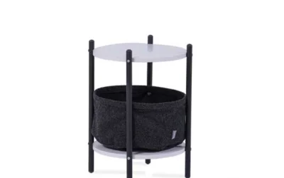 Atlas White Yuvarlak Yan Sehpa