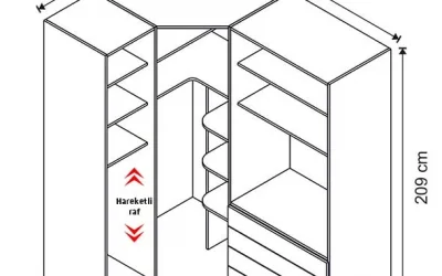 Aura Köşe Dolap (Seçenek 836)