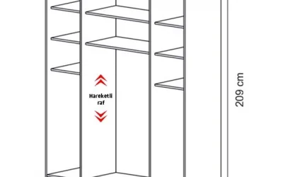 Elegant 4 Kapılı Dolap (Seçenek 434)