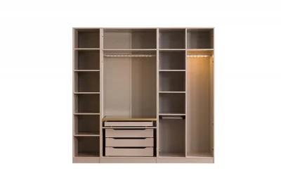 Gloria Yatak Odası Takımı Dolap | 2 li Çekmeceli (G93*Y222*D58) 1 Adet - Dolap 2 li Raflı (G93*Y222*D58) 1 Adet - Dolap Tekli Raflı (G46,5*Y222*D58) 1 Adet - Şifonyer(G140*Y89*D44) 1 Adet - Şifonyer Aynası (89*89*2) 1 Adet - Komodin (G65*Y50*D44) 2 Adet -