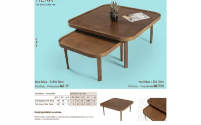 Hera Orta ve Yan Sehpa 2li Set