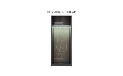 Lavish 2 Kapaklı Boy Askılı Dolap