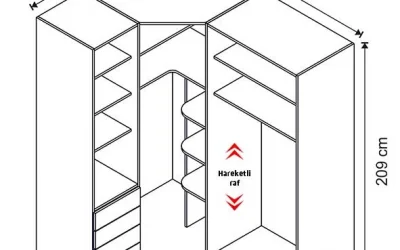 Loft Köşe Dolap (Seçenek 842)