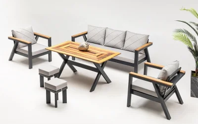 LOTUS OTURMA GRUBU ALÜMİNYUM 3+1+1+Masa