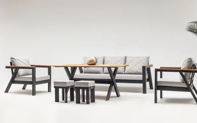 LOTUS OTURMA GRUBU ALÜMİNYUM 3+1+1+Masa