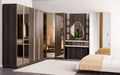 Lyric Yatak Odası Takımı 2 Kapılı Dolap | 1 Adet - 3 Kapılı Dolap 1 Adet -Köşe Dolap 1 Dolap - Karyola 1 Adet - Şifonyer 1 Adet - Şifonyer Ayna 1 Adet - Komodin 2 Adet