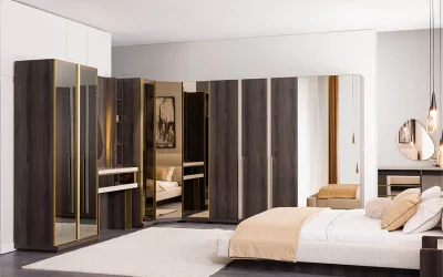 Lyric Yatak Odası Takımı 2 Kapılı Dolap | 1 Adet - 3 Kapılı Dolap 1 Adet -Köşe Dolap 1 Dolap - Karyola 1 Adet - Şifonyer 1 Adet - Şifonyer Ayna 1 Adet - Komodin 2 Adet
