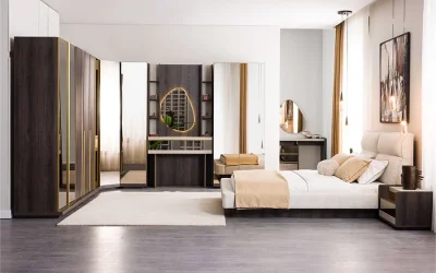 Lyric Yatak Odası Takımı 2 Kapılı Dolap | 1 Adet - 3 Kapılı Dolap 1 Adet -Köşe Dolap 1 Dolap - Karyola 1 Adet - Şifonyer 1 Adet - Şifonyer Ayna 1 Adet - Komodin 2 Adet