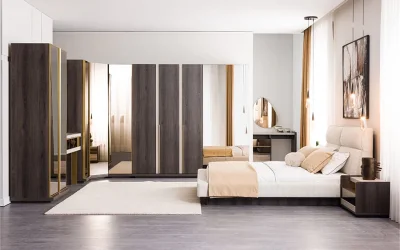 Lyric Yatak Odası Takımı 2 Kapılı Dolap | 1 Adet - 3 Kapılı Dolap 1 Adet -Köşe Dolap 1 Dolap - Karyola 1 Adet - Şifonyer 1 Adet - Şifonyer Ayna 1 Adet - Komodin 2 Adet