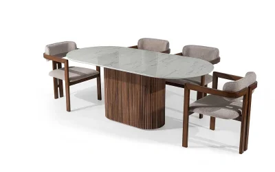 Marina Mermer Baskılı Masa