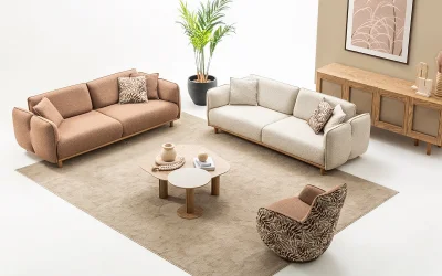 Mocha Koltuk Takımı | 3lü Koltuk 2 Adet - Berjer 1 Adet