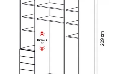 My House 4 Kapılı Dolap (Seçenek 436)