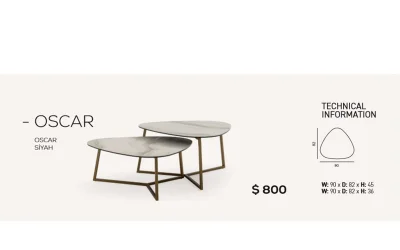 Oscar Seramik Orta Sehpa İkili