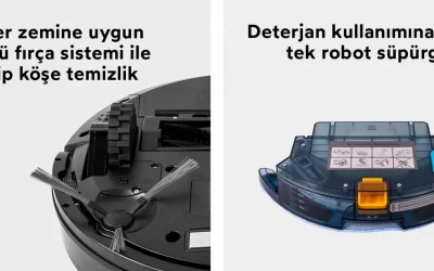 Robogil Stella 500B 2024 Model Yeni Nesil Tasarım Akıllı Robot Süpürge ve Robot Paspas