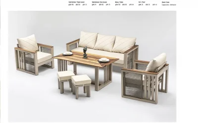 ROMA PLUS OTURMA GRUBU ALÜMİNYUM İP ÖRGÜLÜ 3+1+1+MASA+2PUF