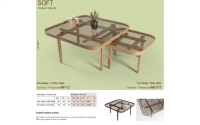 Soft Orta ve Yan Sehpa 2li Set