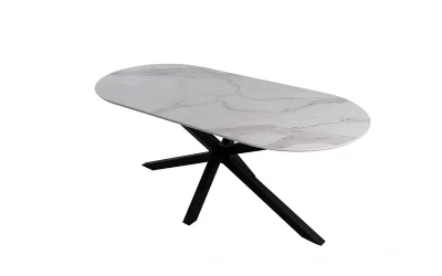 Space Mermer Baskılı Masa Metal Ayak