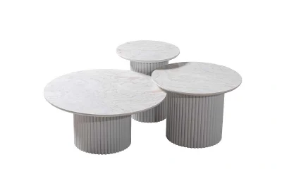 Texas Mermer Baskılı Sehpa Set