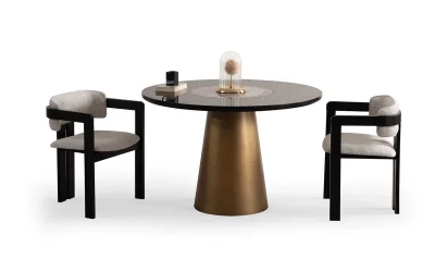 TH-Roll Masa Siyah Yuvarlak Masa