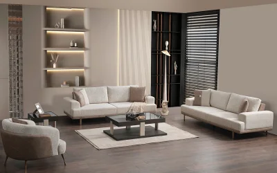 Traverten Koltuk Takımı | 3lü Koltuk 2 Adet - Berjer 1 Adet