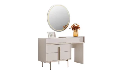 Velvet Şifonyer (Aynalı) + puf