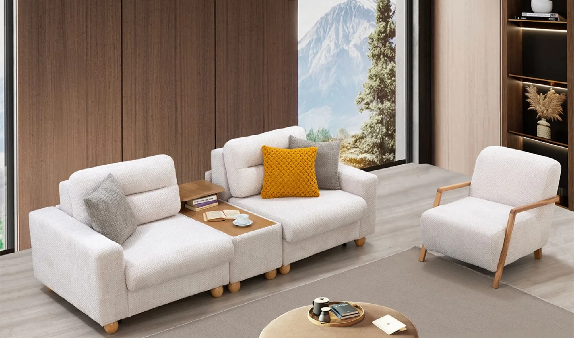 Velin Berjer Ahşap Kol