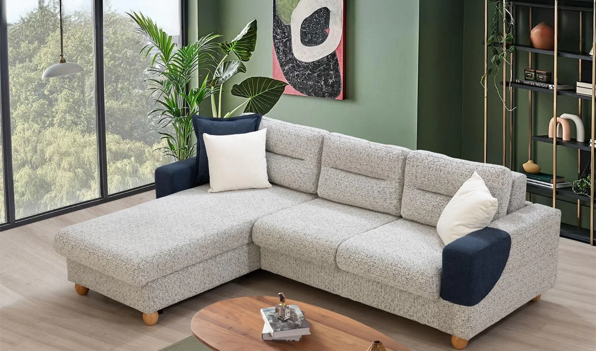 Velin İkili Köşe Koltuk