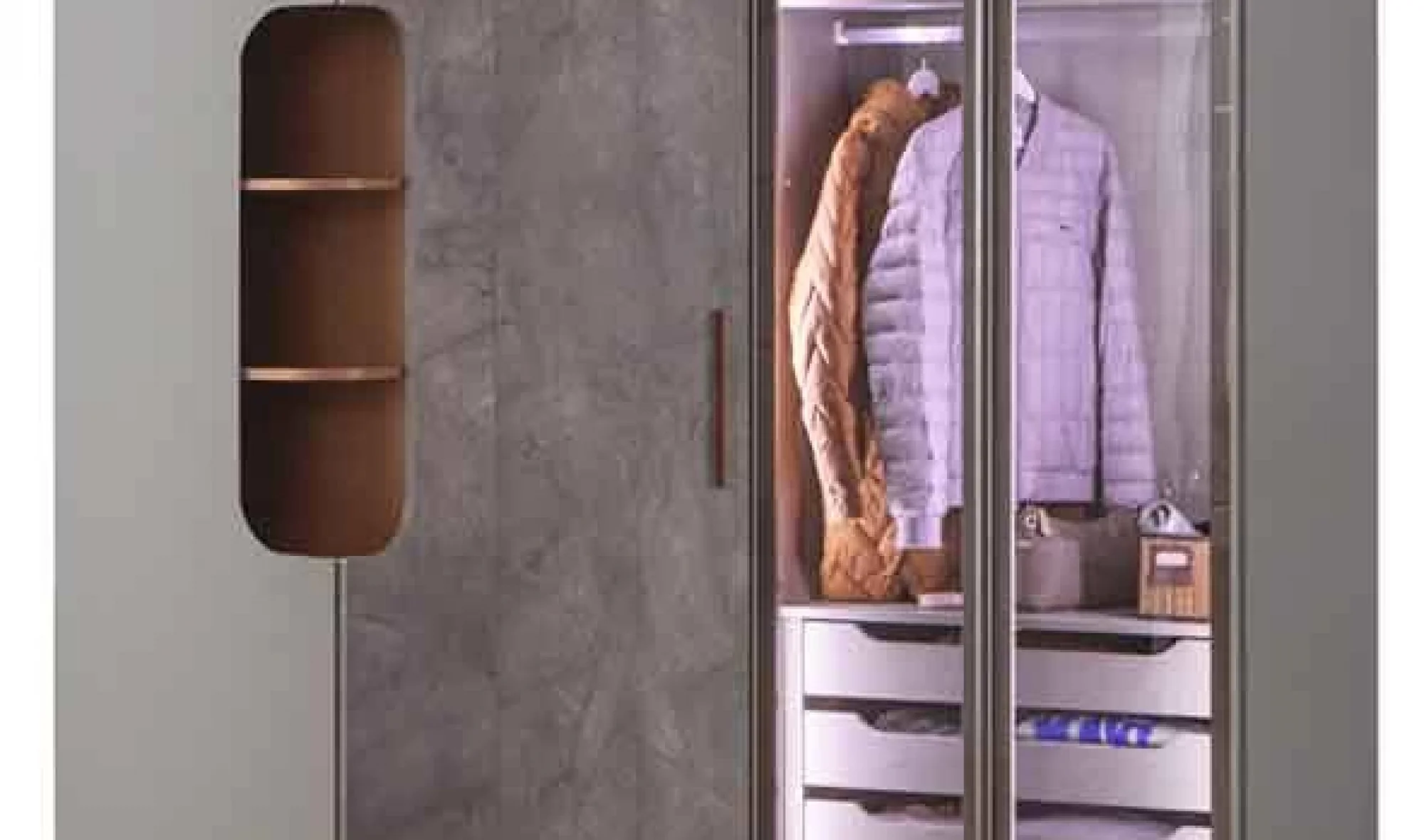 Ares 4 Kapılı Köşe Dolap 861 + Sol Blok + 2K İç Çekmece